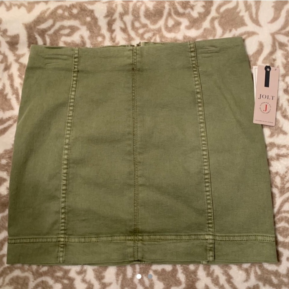 Green olive free people fitted skirt